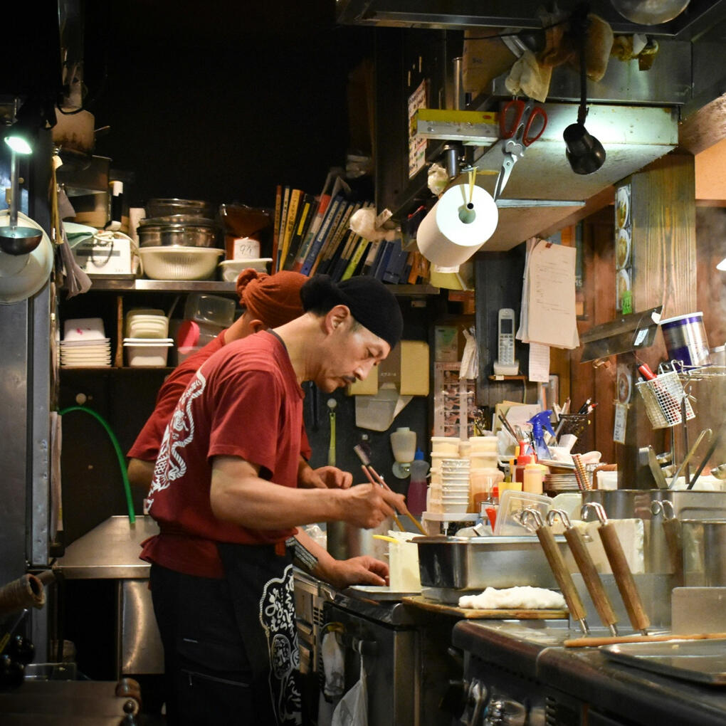 cooking in a small restaurant cooking in a small restaurant
